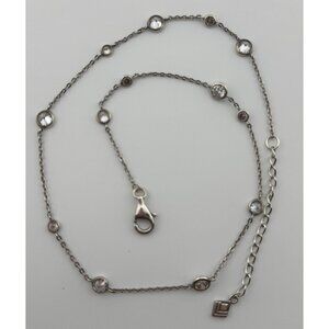 Silpada N2153 Infinity Sterling Silver Cubic Zirconia CZ Station Necklace